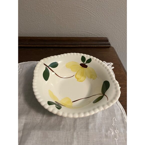 Southern Pottery Blue Ridge Yellow Flower Bowl, very slight rough spots along ed - Picture 1 of 7